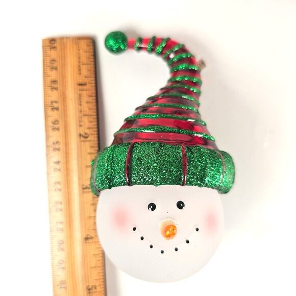 Department 56 Snowman Head Ornament 2003 Glitter Hat 5" Xmas Decor Boxed - Picture 2 of 16